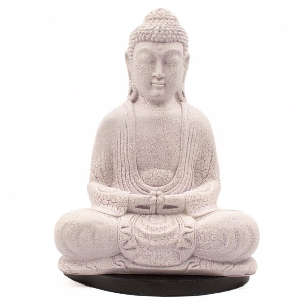 Lampă Buddha în Meditație – Efect Lavandă Crăpat - Suport Oval