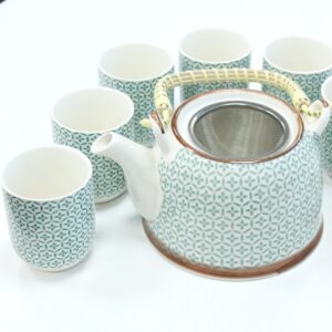 Set de ceai cu 6 cani - Mozaic Verde
