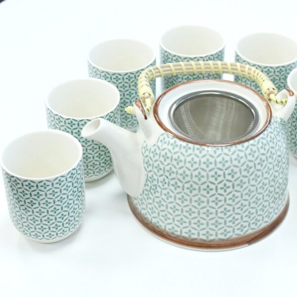 Set de ceai cu 6 cani - Mozaic Verde