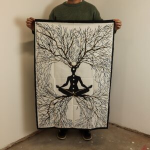 Artă de Perete din Bumbac (70x110cm) – Conexiunea Pământului prin Chakre