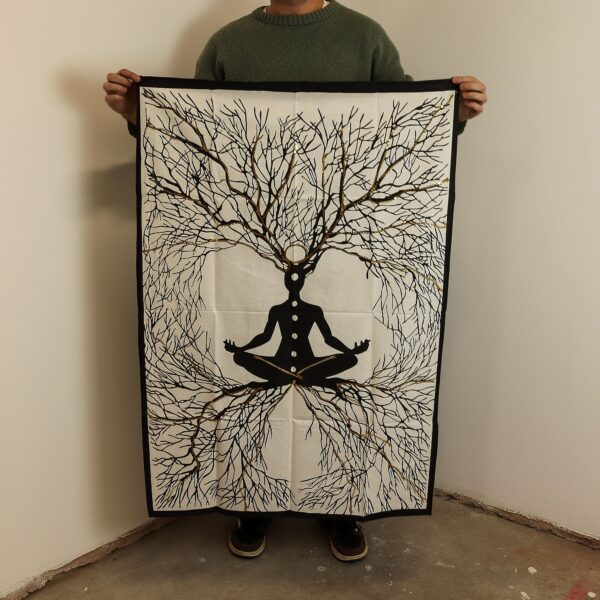 Artă de Perete din Bumbac (70x110cm) – Conexiunea Pământului prin Chakre
