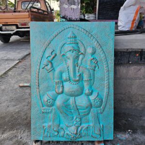 Ganpati Mare, Cadru din Ciment Fibroros, Relief din Turcoaz - 0,7x1m