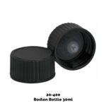 Capac pentru Sticlă din Chihlimbar (pentru 30 ml & 60 ml) - Plastic Negru 20-400