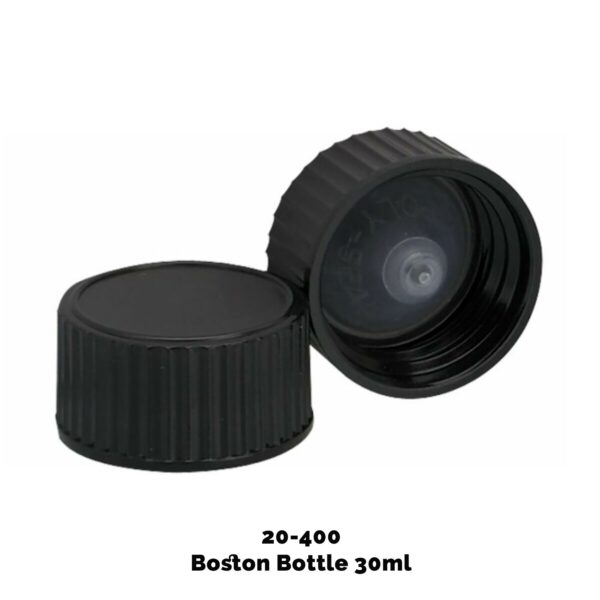 Capac pentru Sticlă din Chihlimbar (pentru 30 ml & 60 ml) - Plastic Negru 20-400