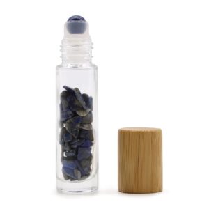 Sticle Roll-On pentru Ulei Esențial cu Pietre Prețioase - Sodalit - Capac din Lemn
