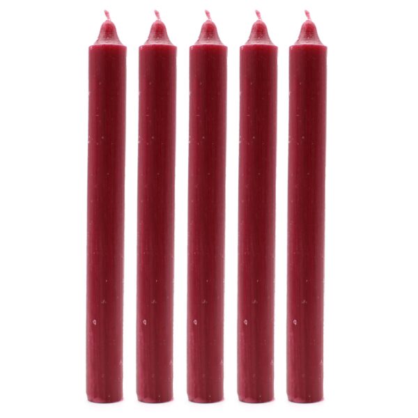Lumânare de masă bordeaux rustic - 100 buc.