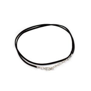 Pachet de Șnururi din Piele Întoarsă cu Închidere - 2,5 mm x 55 cm - Negru A001