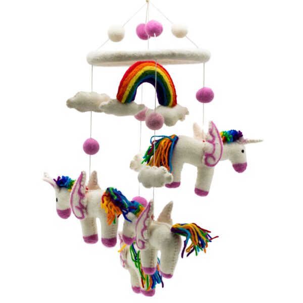 bG9jYWw6Ly9tZWRpYS9ITi9KRC82MFIzMEMxRzZXVDNKREhOL2EyZmM1ZmFlLmpwZWc Carusel din Pâslă Suspendat - Curcubeu - Unicorni