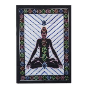 Tablou Textil Pictat Manual pe Pânză din Bumbac - Chakra Buddha