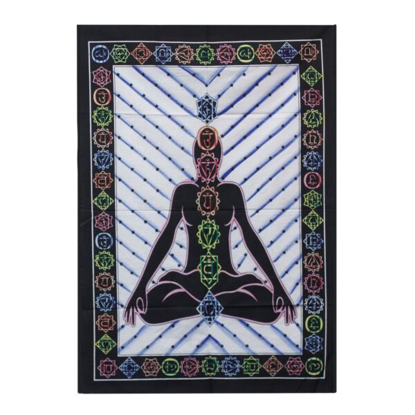 bG9jYWw6Ly9tZWRpYS9IUC80RC82MFIzMEMxRzZNVzM0REhQLzVmOTNlYzUxLmpwZWc Tablou Textil Pictat Manual pe Pânză din Bumbac - Chakra Buddha