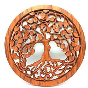 Panou Sculptat din Lemn - Arborele Iubirii 40cm