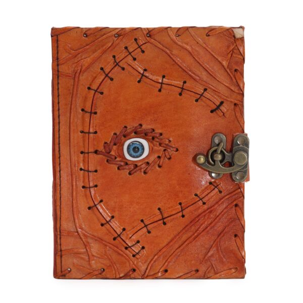 Agendă Maro Deschis - Decor cu Ochiul Rău - 160 pagini cu margini zimțate - 20x15cm