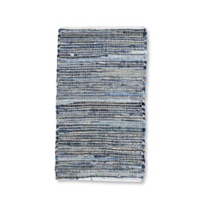 Covor Mic din Iută și Bumbac Reciclat - 90x150 cm - Albastru