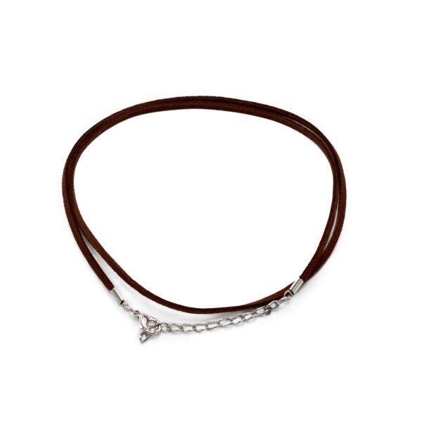 Pachet de Șnururi din Piele Întoarsă cu Închidere - 2.5mm x 55cm - Maro Închis A010