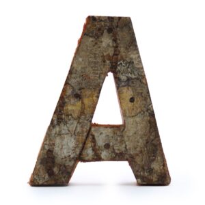 Literă din Scoarță Rustică - „A” - 7cm