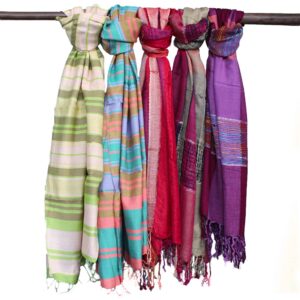 Eșarfe Indiene Boho Mari - 28x72cm - Nuanțe Violete