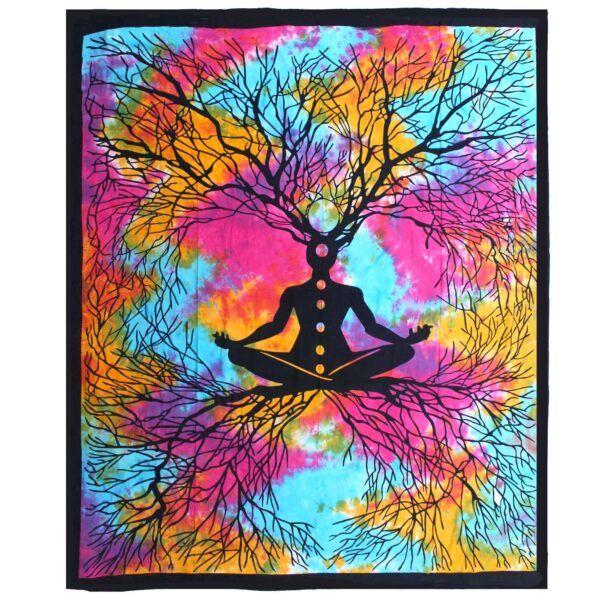 bG9jYWw6Ly9tZWRpYS9IUS8wQy82MFIzMEMxRzZXUjMwQ0hRLzkyM2UwZTk2LmpwZWc Cuvertură de Pat Dublă din Bumbac + Peretar - Arborele Yoga