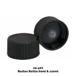 Capac pentru Sticlă din Chihlimbar (120 ml) - Plastic Negru 22-400