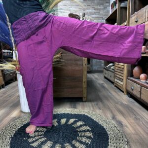 Pantaloni de Yoga și Festival - Mandala Thai Fisherman Mantra pe Violet