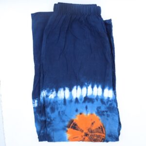 Pantaloni Lejeri în Stil Japonez – Mărime Mare – Albastru, Turcoaz / Portocaliu
