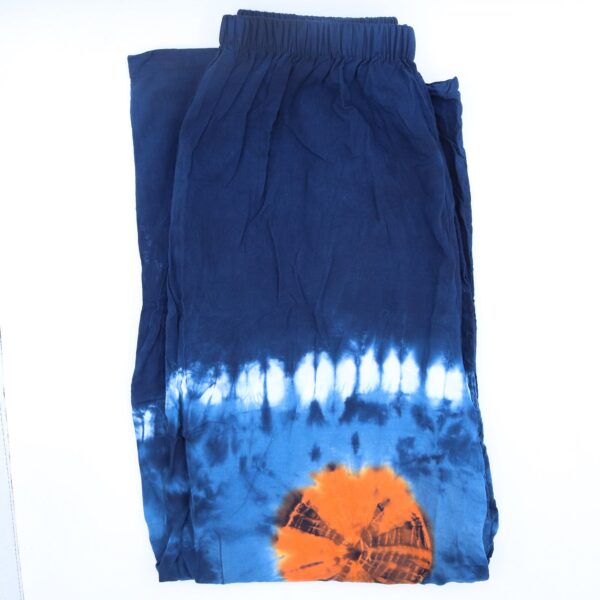 Pantaloni Lejeri în Stil Japonez – Mărime Mare – Albastru, Turcoaz / Portocaliu
