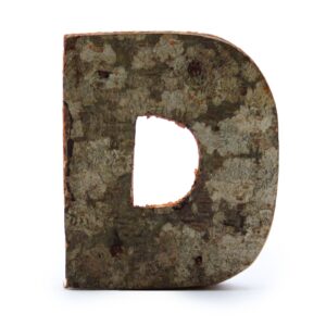 Literă din Scoarță Rustică - "D"  - 7cm