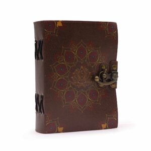 Agendă din Piele „Lotus Mandala” cu Margini Zimțate (18x13cm)
