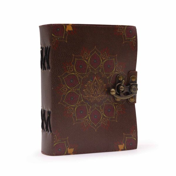Agendă din Piele „Lotus Mandala” cu Margini Zimțate (18x13cm)