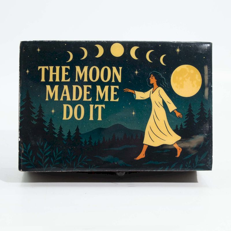Cutie emailată din lemn de mango The Moon Made Me Do It