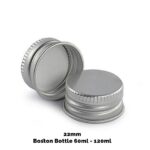 Capac pentru Sticlă din Chihlimbar (120 ml) - Aluminiu Argintiu 22 mm
