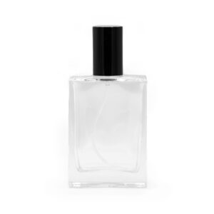 Flacon Pătrat Robust de 50 ml cu Pulverizator și Capac Negru