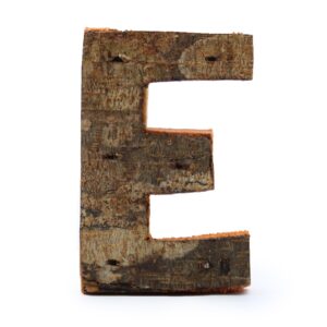Literă din Scoarță Rustică - "E"  - 7cm