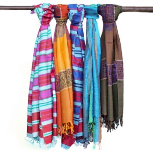 Eșarfe Indiene Boho Mari - 28x72cm -  Nuanțe Albastre