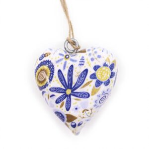 Inimioare Decorative Mari din Lemn - Flori Colorate (24)