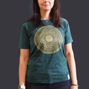 Tricou Stone Wash - Mandala - Verde (M)