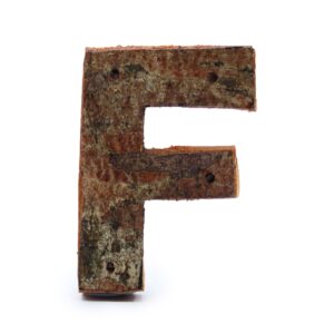Literă din Scoarță Rustică - "F"  - 7cm