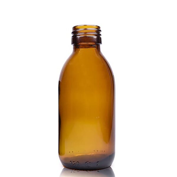 Sticlă chihlimbar 150 ml pentru medicamente fără capac Sticlă chihlimbar 150 ml pentru medicamente fără capac
