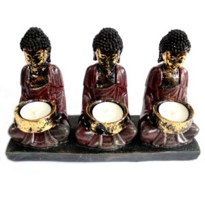 Sfeșnic în formă de Buddha antic - Trei devotați