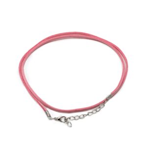 Pachet de Șnururi din Piele Întoarsă cu Închidere -  2.5mm x 55cm - Roz A064