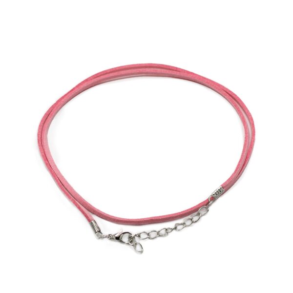 Pachet de Șnururi din Piele Întoarsă cu Închidere - 2.5mm x 55cm - Roz A064