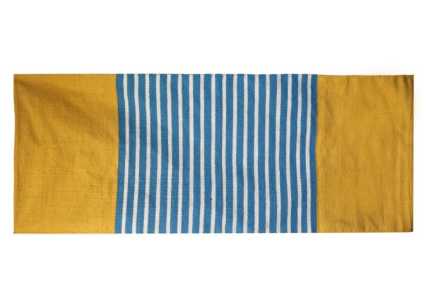 Covor din Bumbac Indian - 70x170cm - Galben/ Albastru