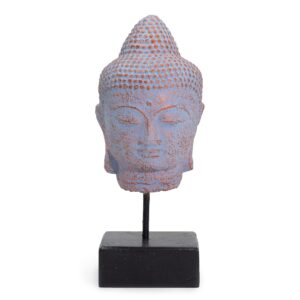 Cap Buddha Liniștit pe suport – Cupru Albastru