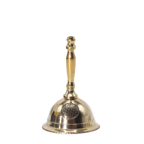 bG9jYWw6Ly9tZWRpYS9TSC84RC82MFIzMEMxSDc0V0s4RFNIL2I1MTljM2M4LmpwZWc Clopoțel Mic din Alamă pentru Altar – Floarea Vieții