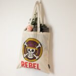Geantă Tote Basic Iconică – REBEL – Natural 4oz (40x37 cm)