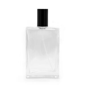 Flacon Pătrat Robust de 100ml cu Pulverizator și Capac Negru