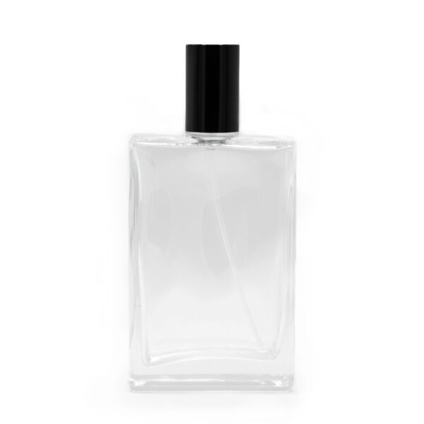 Flacon Pătrat Robust de 100ml cu Pulverizator și Capac Negru