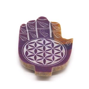 Suport Hamsa Mediu pentru Bețișoare Parfumate 13x9cm - Floarea Vieții