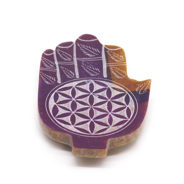 Suport Hamsa Mediu pentru Bețișoare Parfumate 13x9cm - Floarea Vieții