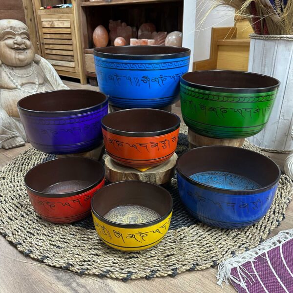 Set Chakra Mare de Șapte Vase Cântătoare (19,5-35 cm)
