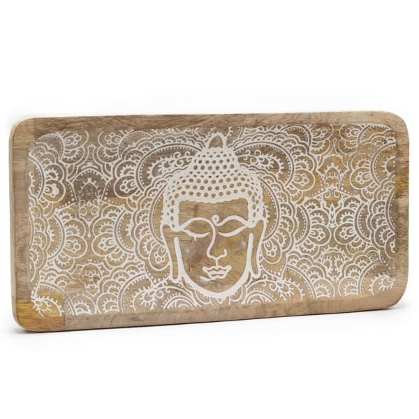 Tavă Lungă 30x15x2.5cm - Fața Buddha Albă